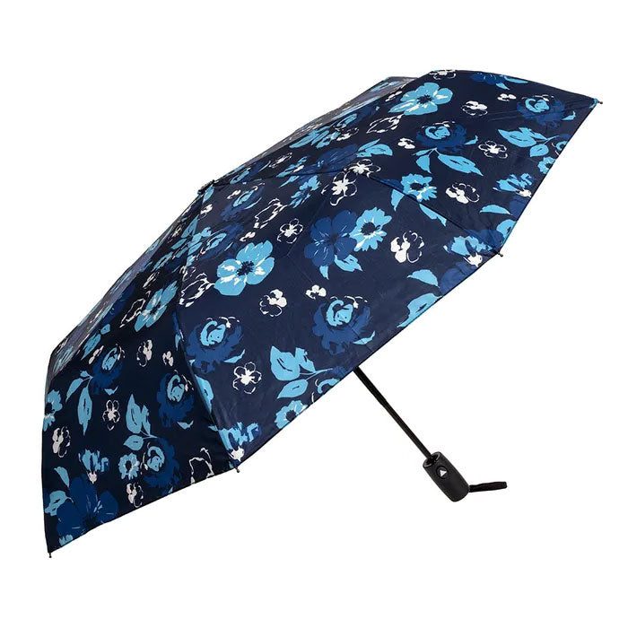 Clifton Compact Easy Close Auto Open Blue Carnation Umbrella