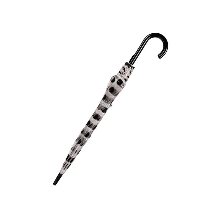 Clifton Auto Open PVC Clear Black Spots Umbrella