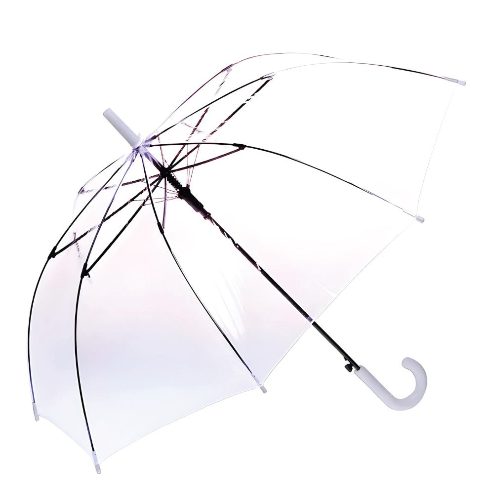 Clifton Biodegradable PVC Clear Birdcage Umbrella White Handle