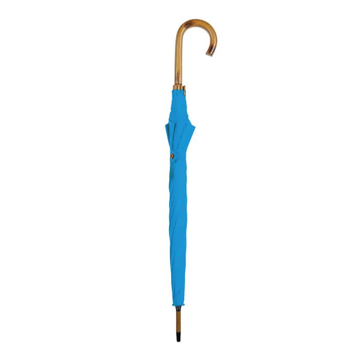 UPF50+ Clifton Classic Manual Timber Series Long Electric Blue Umbrella