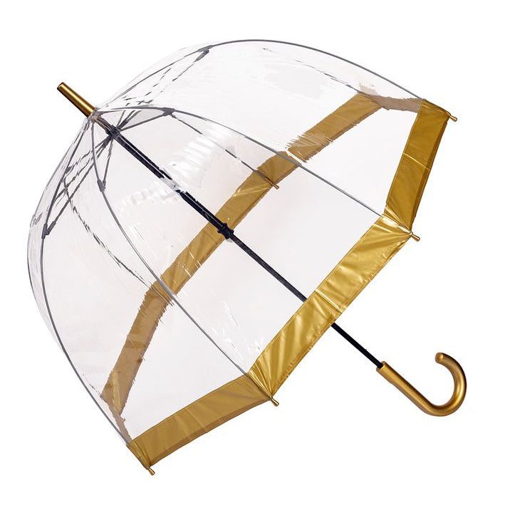 Clifton Clear Dome PVC Birdcage Gold Border Umbrella