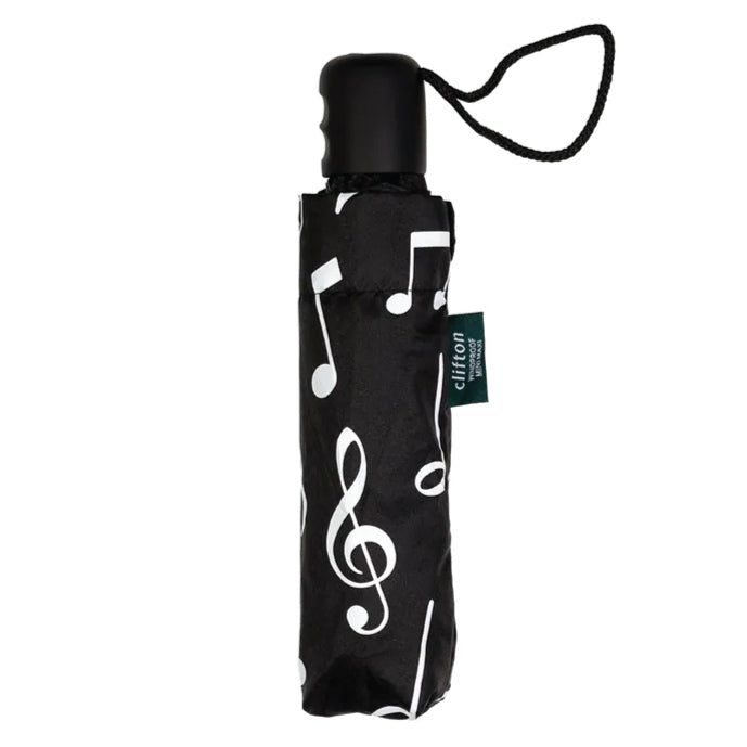 UPF50+ Clifton Compact Manual Black White Series Music Umbrella