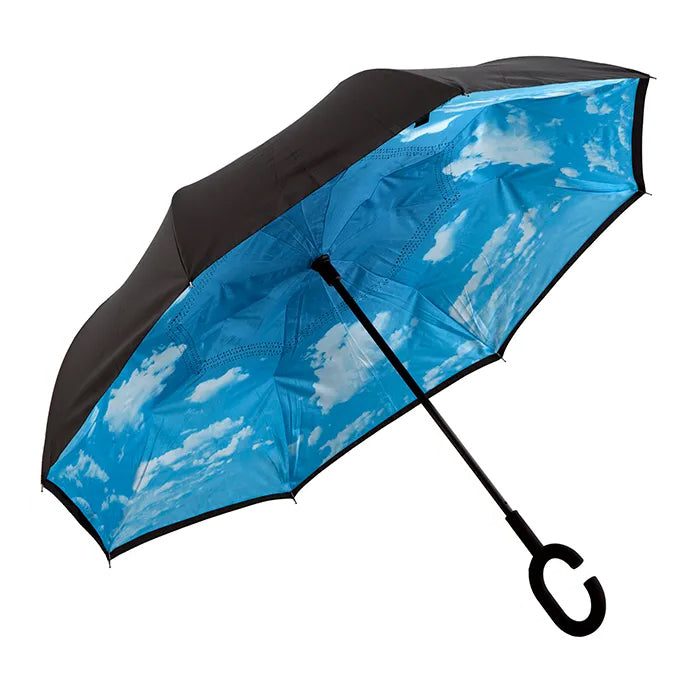 UPF50+ Clifton Outside-In Inverted Reverse Double Cover Clouds Umbrella