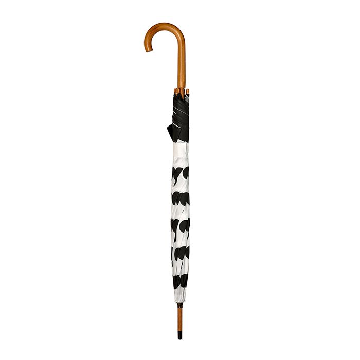 Clifton Wood Long Black White Series Polka Dots Umbrella