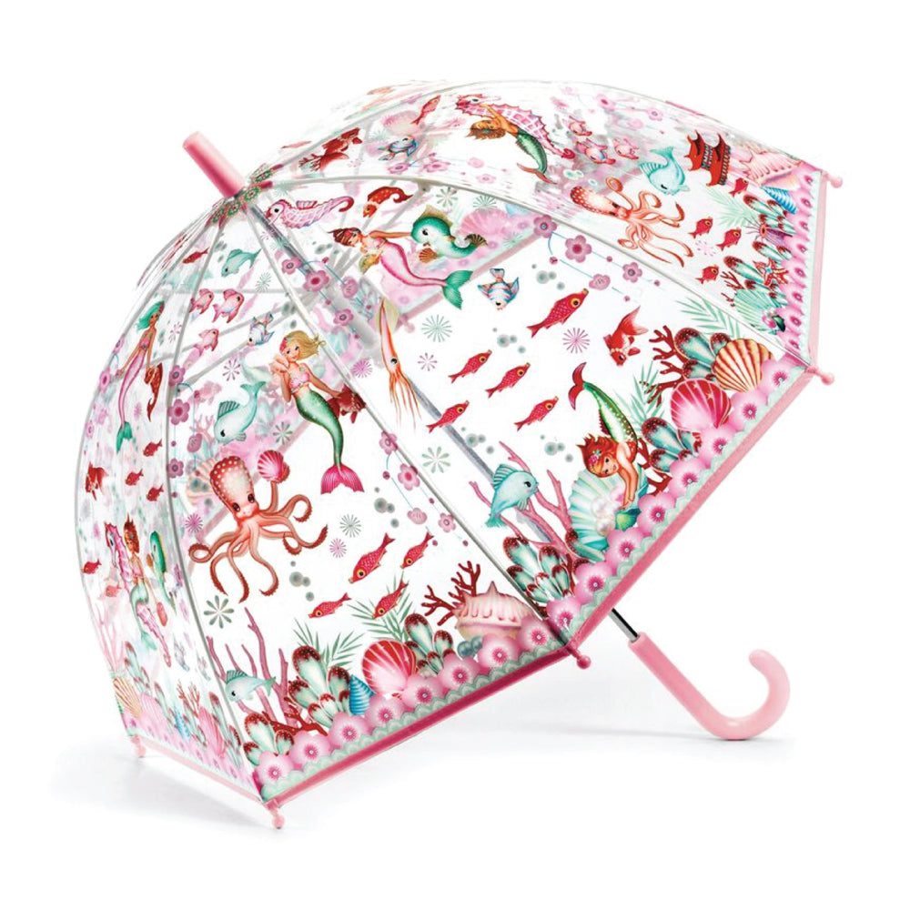 Djeco Kids PVC Clear Birdcage Mermaids Umbrella