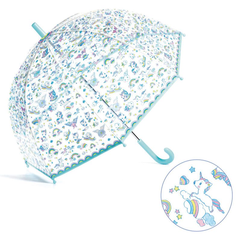 Djeco Kids PVC Clear Birdcage Unicorn Umbrella