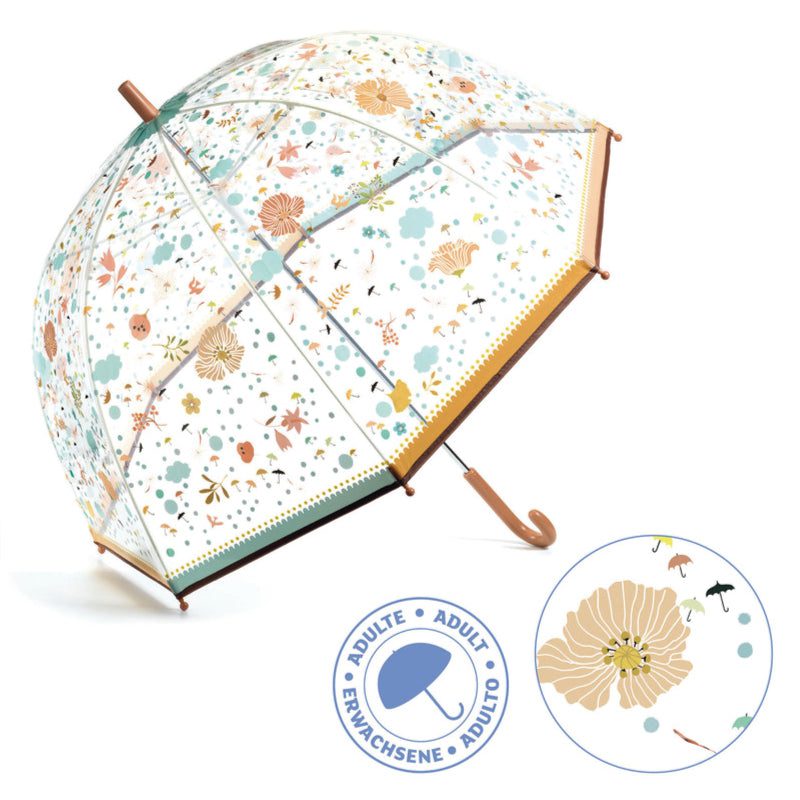 Djeco PVC Clear Birdcage Little Flowers Umbrella