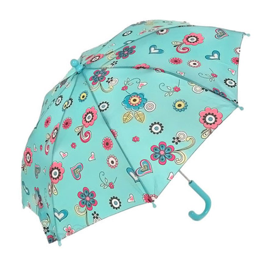 Doppler Childrens Kids Cool Blue Flowers Print Umbrella