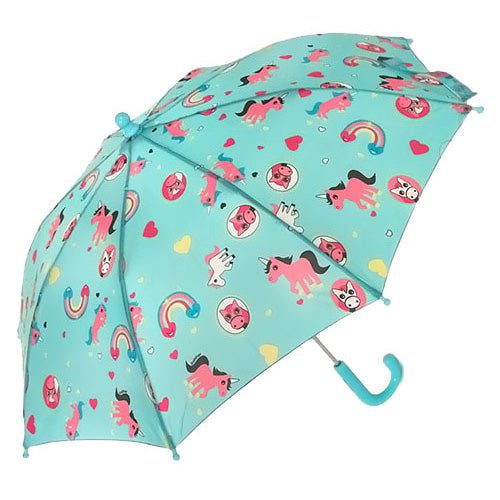 Doppler Childrens Kids Cool Blue Ponies Print Umbrella