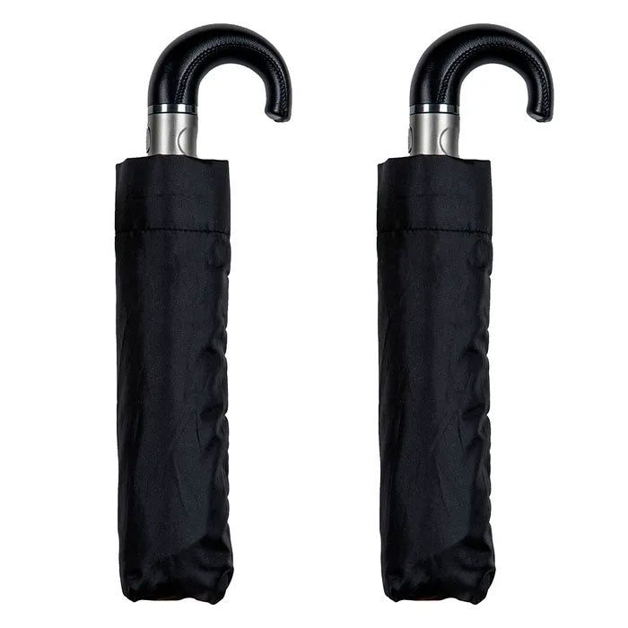 Clifton Folding AOAC Vented Golf Size Hook Handle UPF50+ Black Umbrella