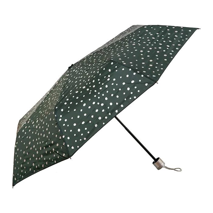 UPF50+ Clifton Mini Maxi Folding Compact Silver Spots Bottle Umbrella