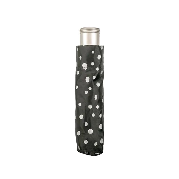 UPF50+ Clifton Mini Maxi Folding Compact Silver Spots Charcoal Umbrella