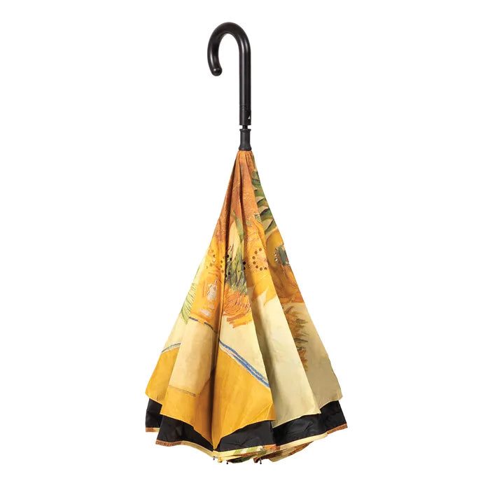 UPF50+ Clifton Outside-In Inverted Reverse Van Gogh Sunflower Umbrella