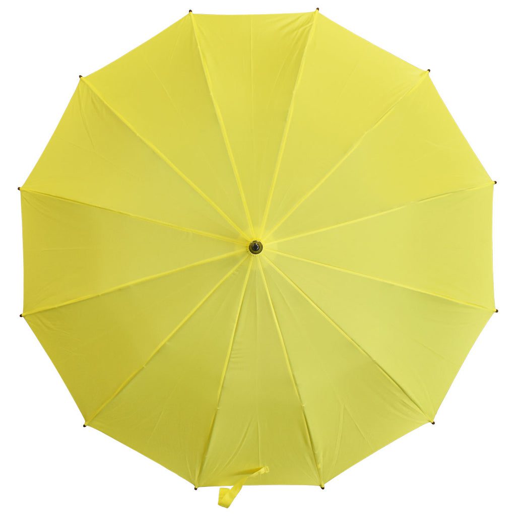 Willow Tree Auto Open Timber 12 Rib Yellow Umbrella