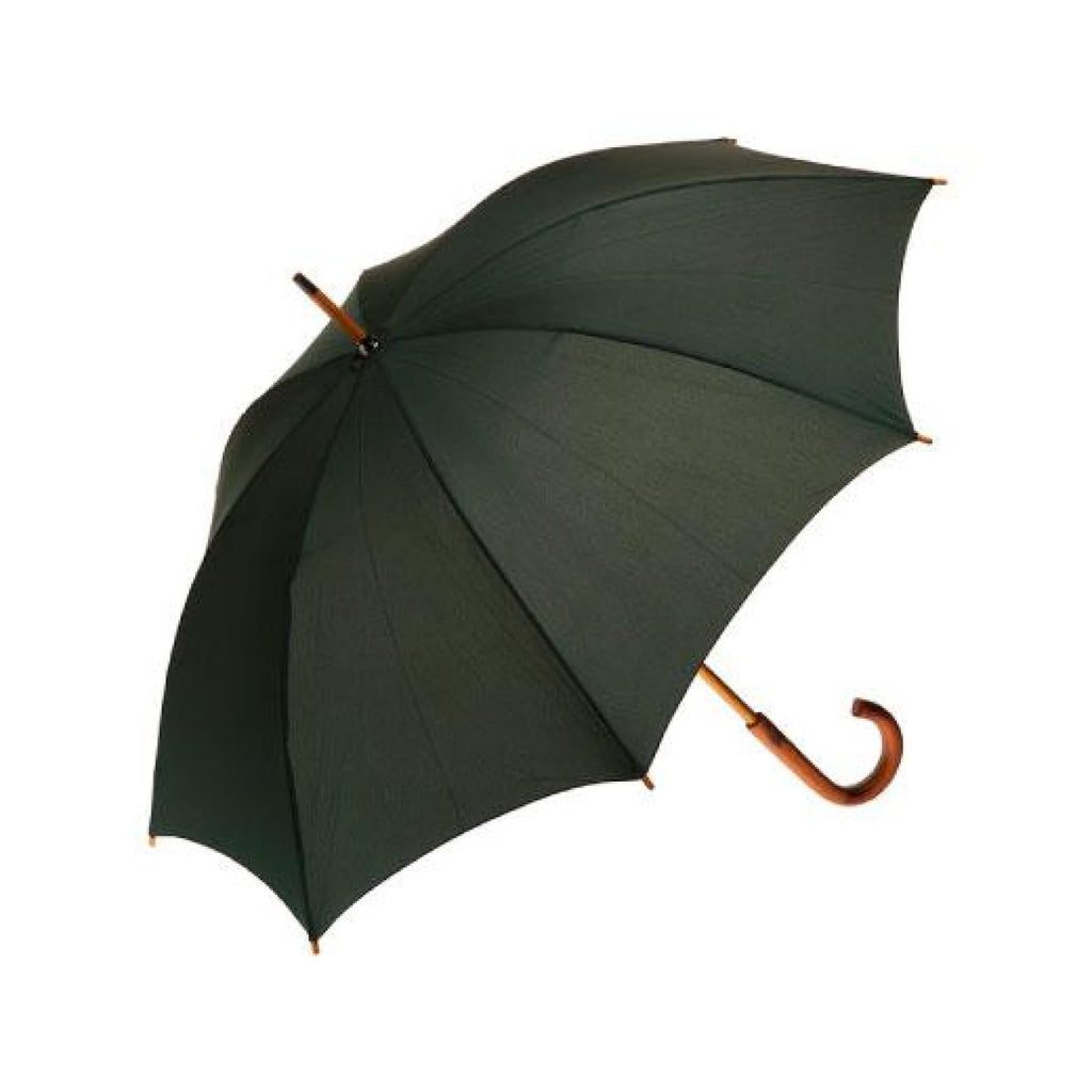 UPF50+ Clifton Classic Manual Timber Series Long Bottle Green Umbrella