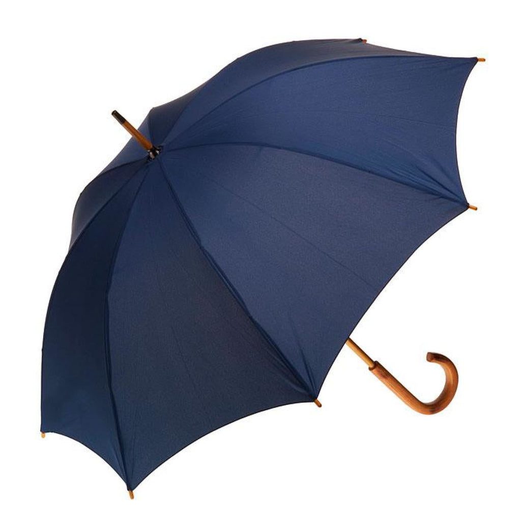 UPF50+ Clifton Classic Manual Timber Series Long Navy Umbrella