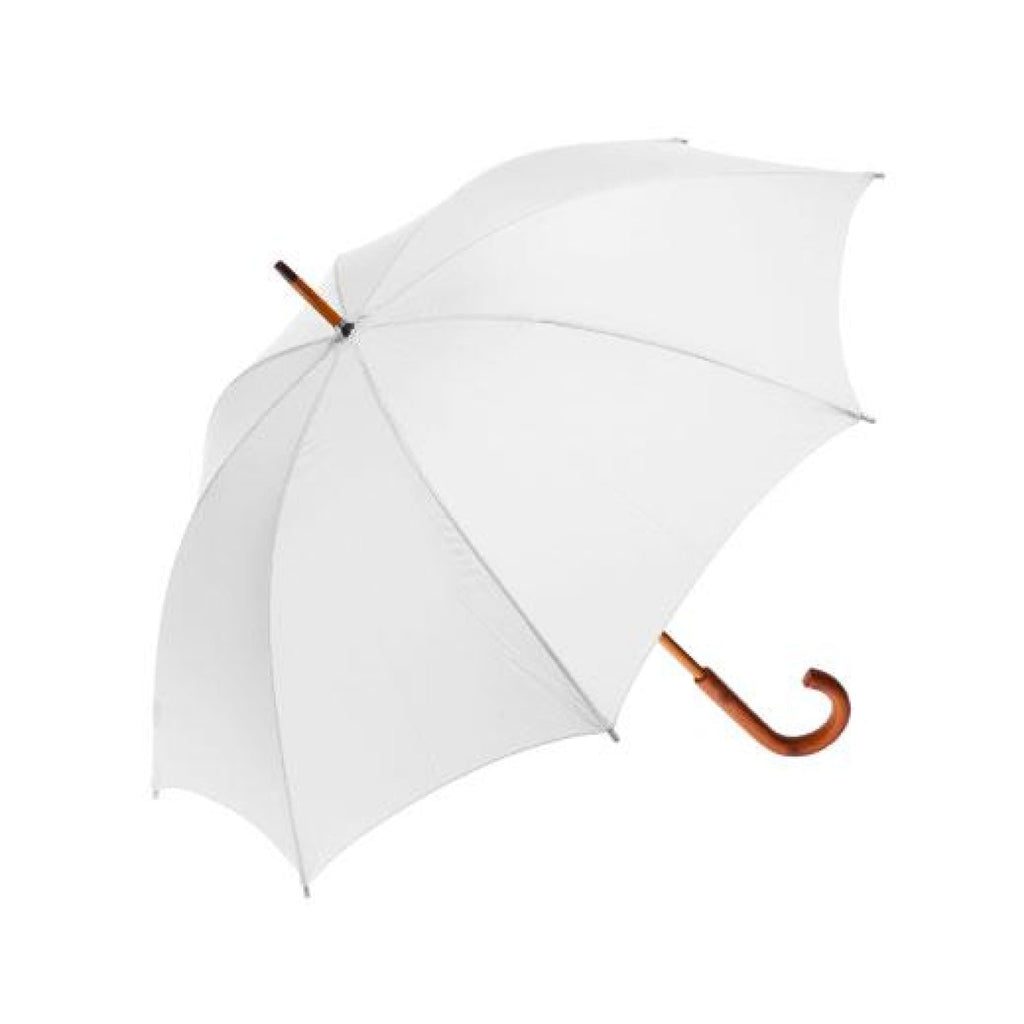 Clifton Classic Manual Timber Series Long White Umbrella