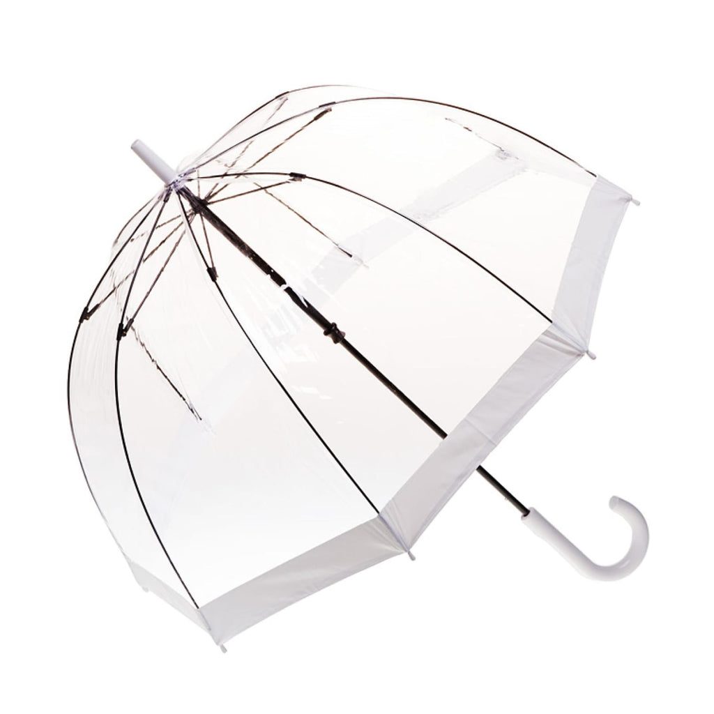 Clifton Clear Dome PVC Birdcage White Border Umbrella