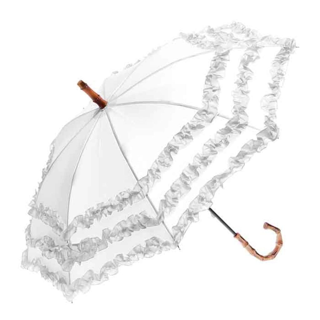 Clifton Fifi Bambina Manual Childrens Kids Frill White Umbrella