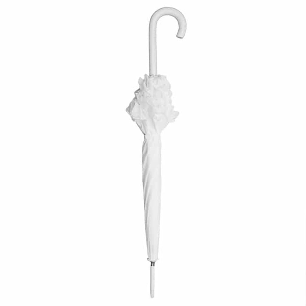 Clifton Frill Manual Walking Bridal Single Frill Parasol White Umbrella