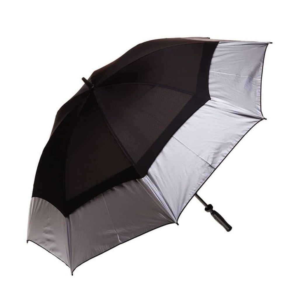 Clifton Hurricane Golf Manual Silver Double Cover Black Umbrella