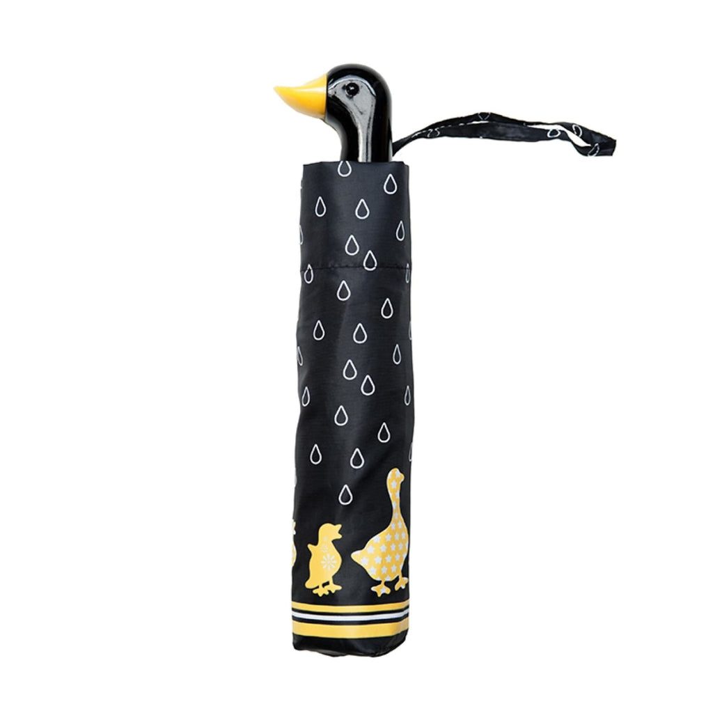 Clifton Manual Mini Maxi Compact Duck Handle Black Umbrella