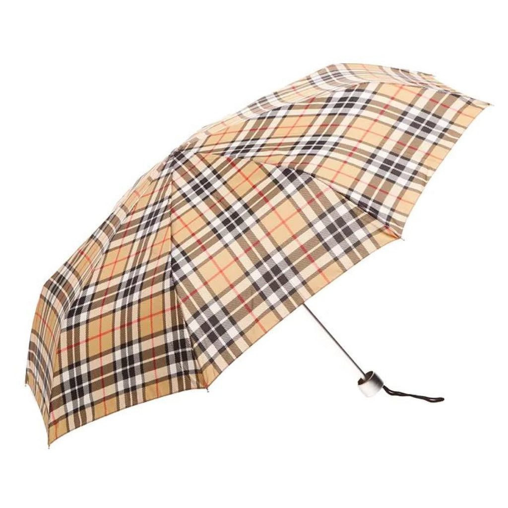 Clifton Manual Open Alu Lite Folding Tartan Camel Thomson Umbrella