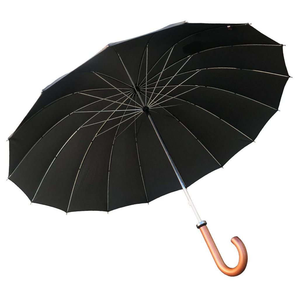 Shelta Mens 16 Rib Large Black Umbrella