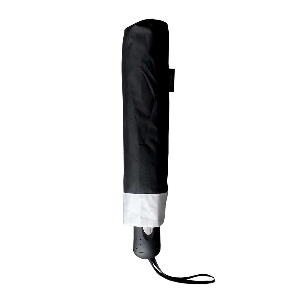 UPF 50+ Shelta Featherlite Mini Auto Open Black Silver Umbrella