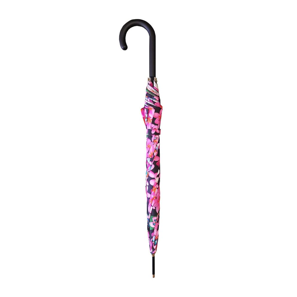 UPF25 Shelta Long Auto Capricorn Frangipani Pink Umbrella