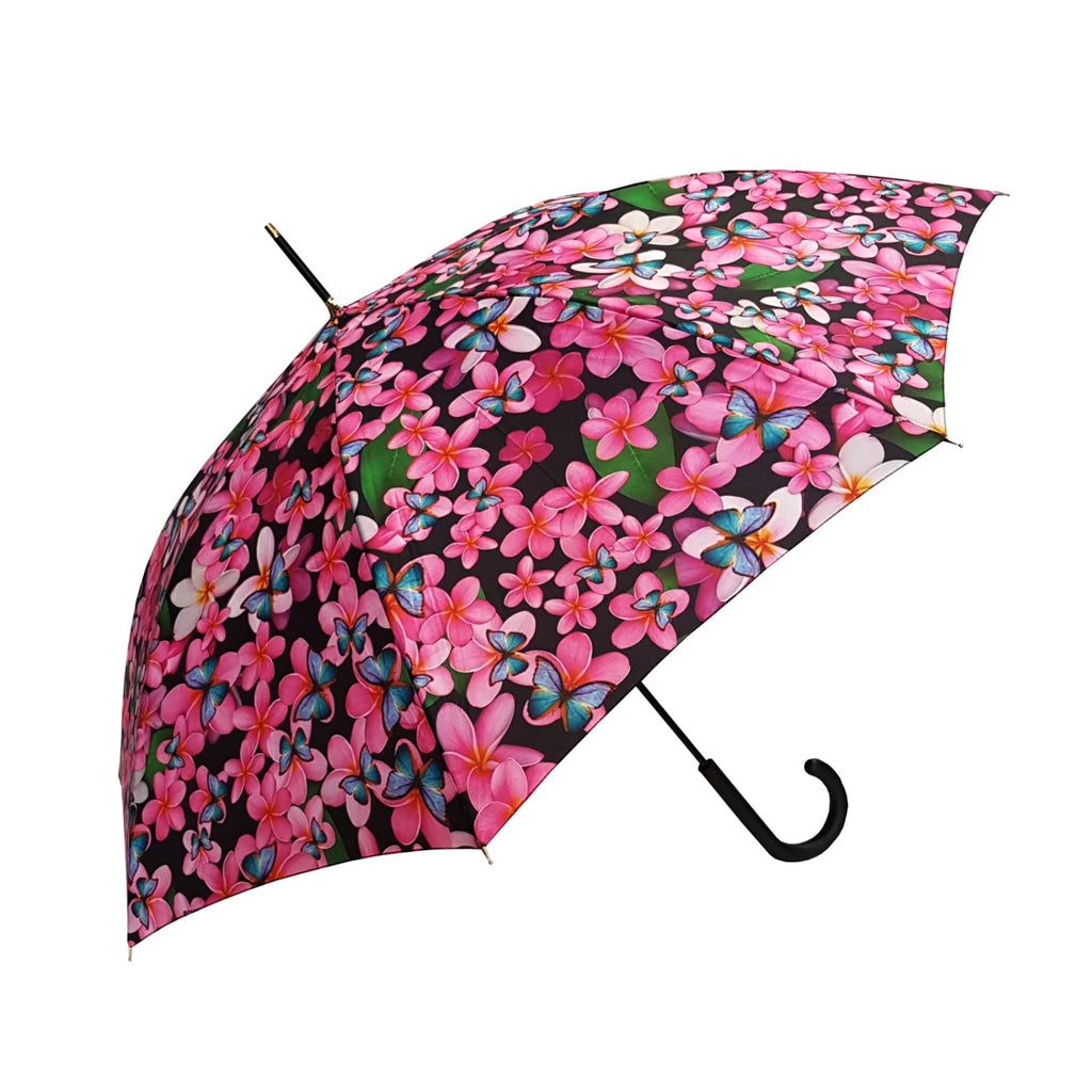 UPF25 Shelta Long Auto Capricorn Frangipani Pink Umbrella