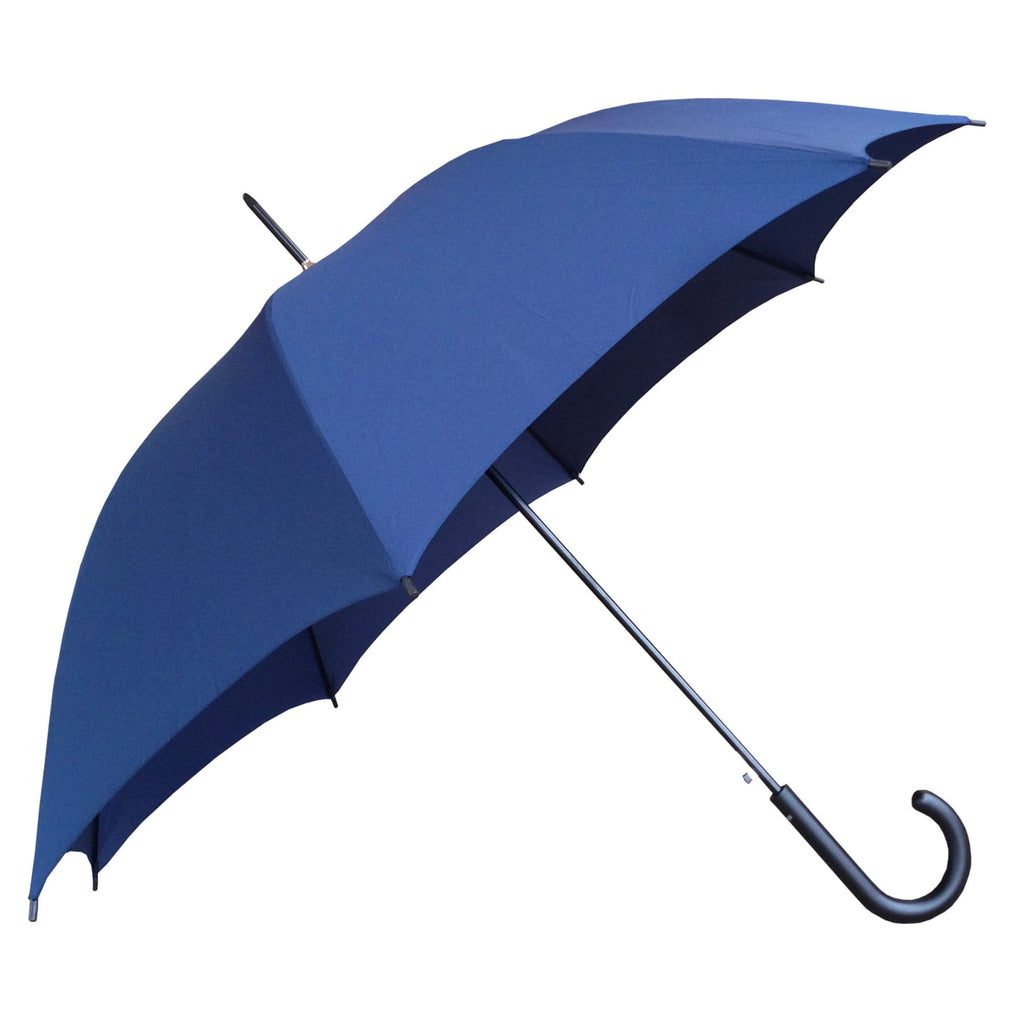 UPF25 Shelta Long Classic Auto Open Navy Umbrella