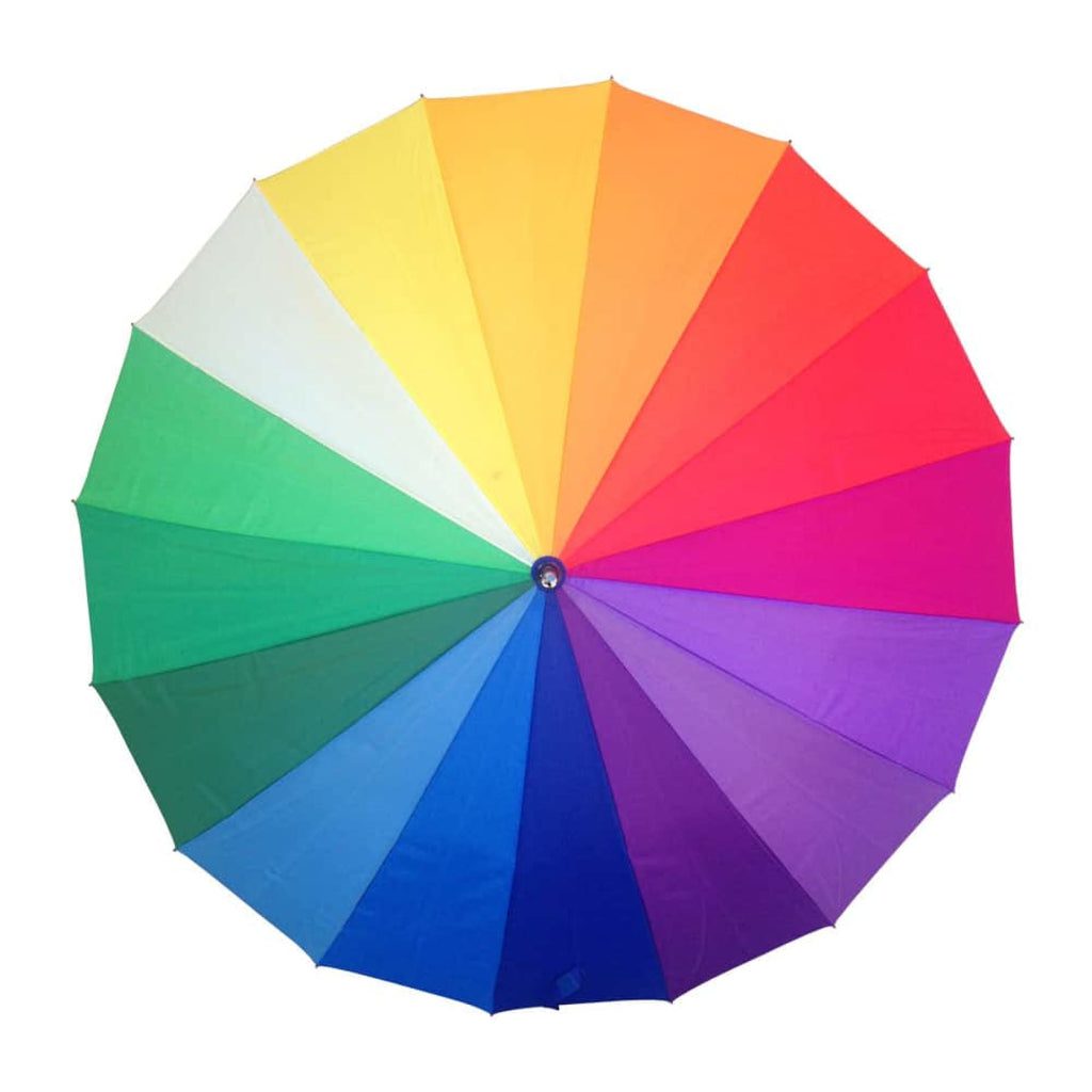 UPF25 Shelta Timber 16 Colour Rainbow Umbrella