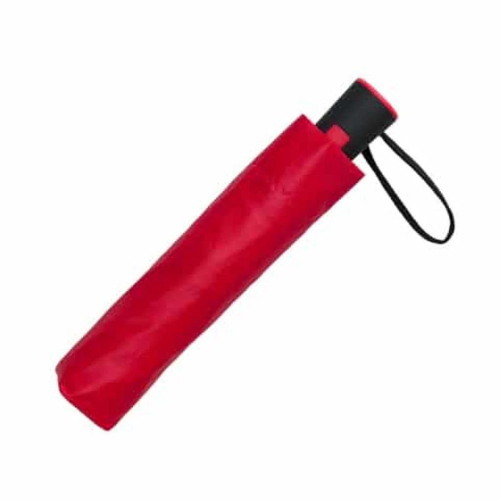 UPF50+ Clifton Auto Open 3 Fold 8 Rib Red Umbrella