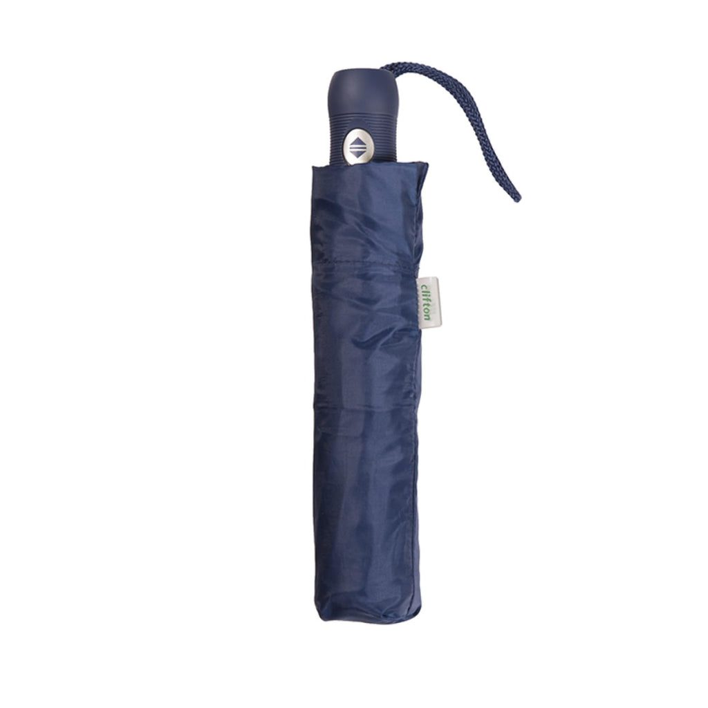 UPF50+ Clifton Auto Open Compact Duo Rib Navy Umbrella